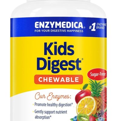 Enzymedica, Kids Digest, пищеварительные ферменты для детей, вкус фруктов, 60 жевательных таблеток