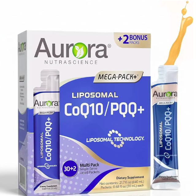 Aurora Nutrascience, Липосомальный коэнзим Q10/PQQ+, 32 пакетика по 20 мл