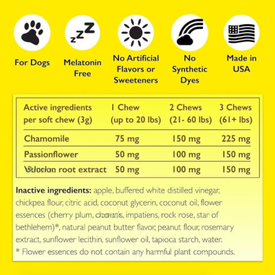 Bach, Rescue Pet, успокоительное средство для собак, Calming Chews for Dogs, 60 пастилок