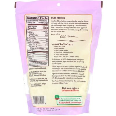 Bob's Red Mill, Coconut Flakes, Кокосовые хлопья, несладкие, 284 г