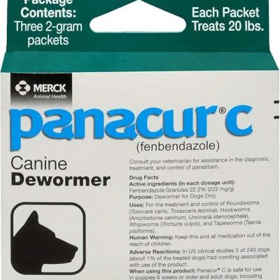 Merck Animal Health, Panacur C, средство от глистов у собак, 3 пакета по 2 грамма