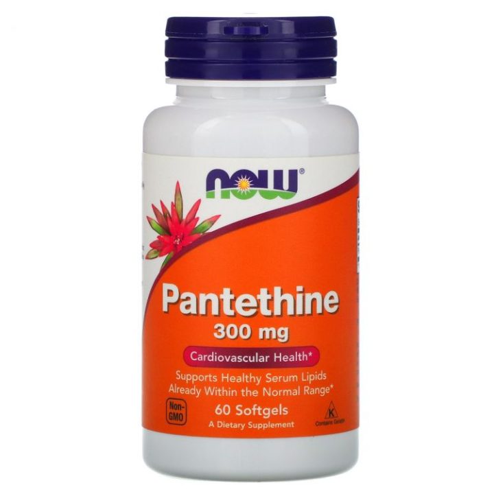 Пантетин, Pantethine, 300 мг, 60 капсул. Now Foods