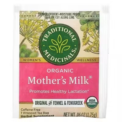 Traditional Medicinals, Mother's Milk, чай с фенхелем и пажитником, без кофеина, 32 пакетика