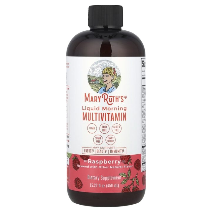 MaryRuth's Liquid Morning Multivitamin, Raspberry, Мультивитамины, малина, 450 мл