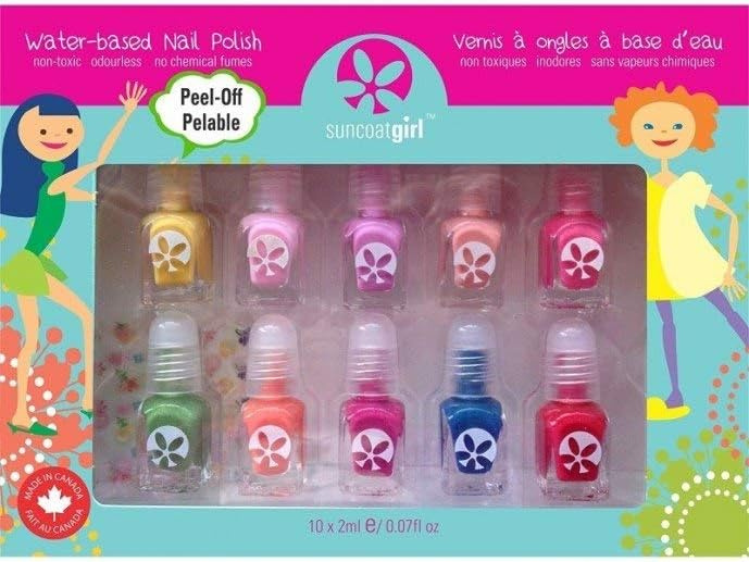 SuncoatGirl, Nail Polish Kit, Набор лаков д/ногтей на вод. основе+пилочка/наклеки, 12 шт.