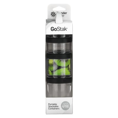 BlenderBottle, GoStak, Переносные штабелируемые контейнеры, черные, 4 шт
