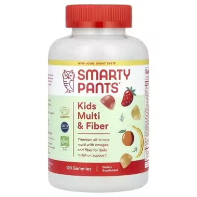 SmartyPants, мультивитамины и клетчатка для детей, фруктовый вкус, 120 жевательных таблеток