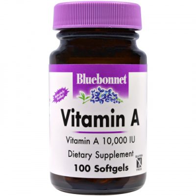 Bluebonnet Nutrition, Витамин А 10 000 МЕ, 100 капсул уценка