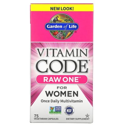 Garden of Life, Vitamin Code, RAW One, мультивитаминная добавка для женщин (75 капсул)