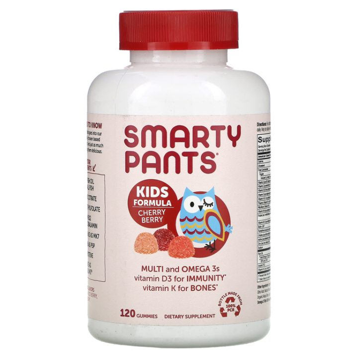 SmartyPants, мультивитамины для детей с омега-3, вкус вишни, 120 жевательных таблеток