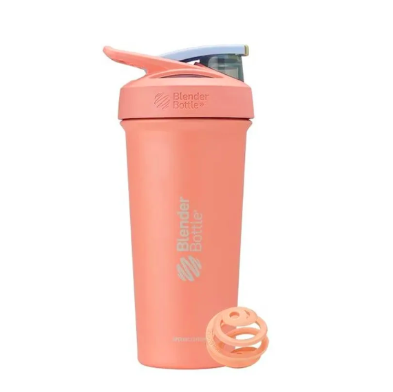 BlenderBottle, Шейкер спортивный, Stainless Sleek Sport, цвет щербет/абрикос, 740 мл