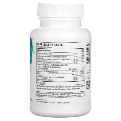 Thorne Research, Basic B-Complex, Комплекс основных витаминов группы B, 60 капсул