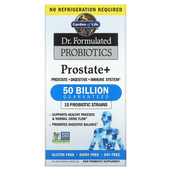 Garden of Life, Dr. Formulated Probiotics, Prostate+, пробиотики для здоровья простаты, 60 капс