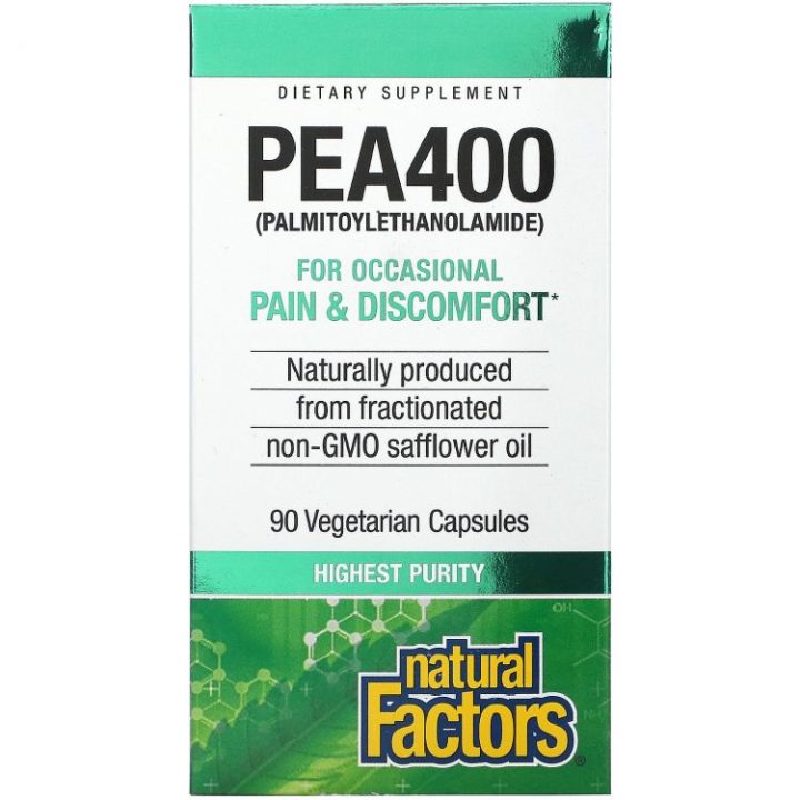 Natural Factors, PEA 400мг, 90 капсул