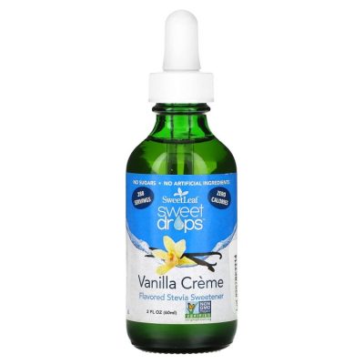 Wisdom Natural, Стевия, Sweet Drops Stevia, заменитель сахара, вкус ванили, 60 мл