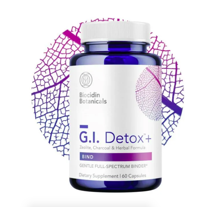 Biocidin Botanicals, G.I. Detox+, Активированный уголь/цеолит/алоэ, 60 капс - дисконт, до 10/25