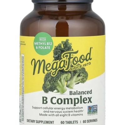MegaFood, Balanced B Complex, сбалансированный комплекс витаминов В, 60 таблеток