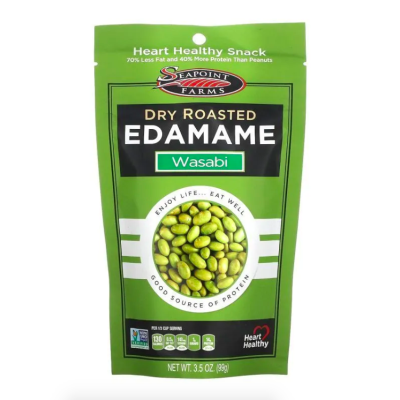 Seapoint Farms, Dry Roasted Edamame, Соя Эдамаме, обжаренная с васаби, 99 г