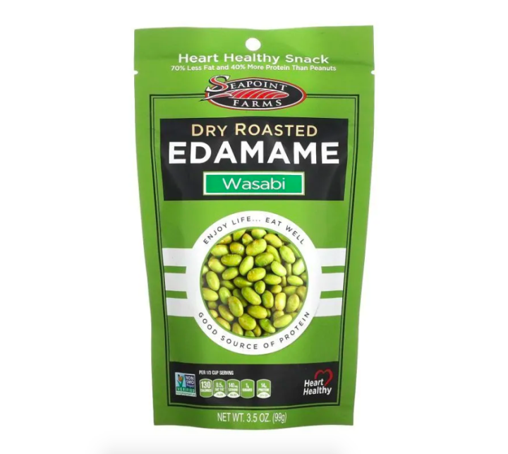 Seapoint Farms, Dry Roasted Edamame, Соя Эдамаме, обжаренная с васаби, 99 г