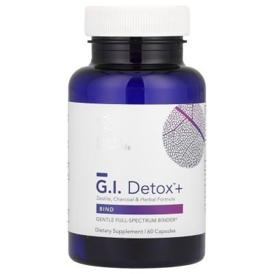 Biocidin Botanicals, G.I. Detox+ Bind, Активированный уголь, цеолит и алоэ, 60 капсул