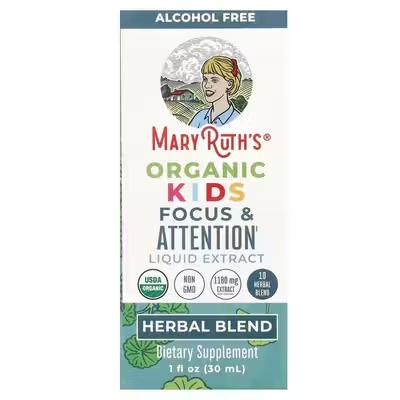 MaryRuth's, Organic Kids, экстракт для концентрации внимания, б/спирта, 30 мл
