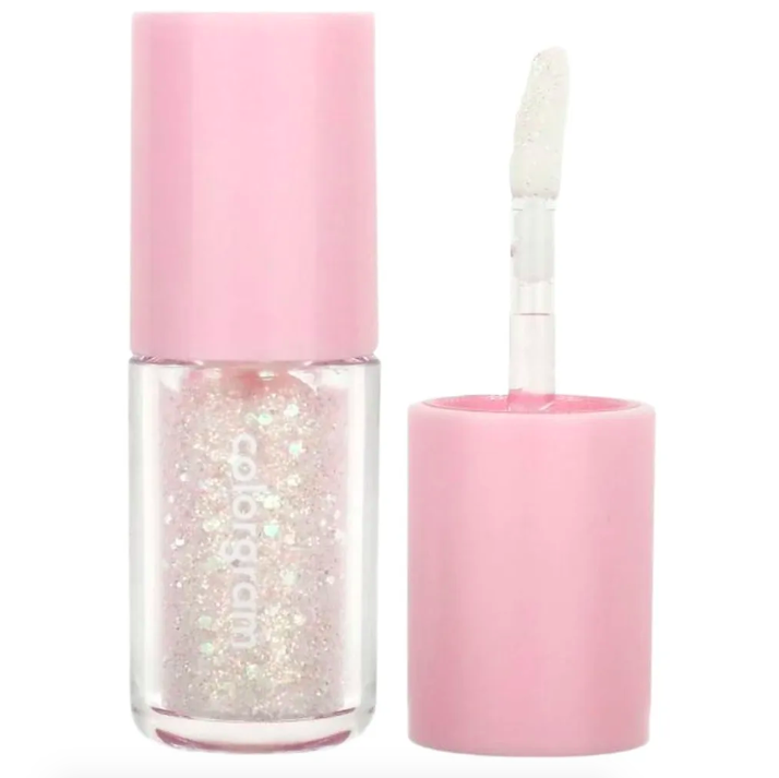 COLORGRAM, Milk Bling Shadow, Жидкие тени для век с блестками, 01 Double Star, 3,2 г