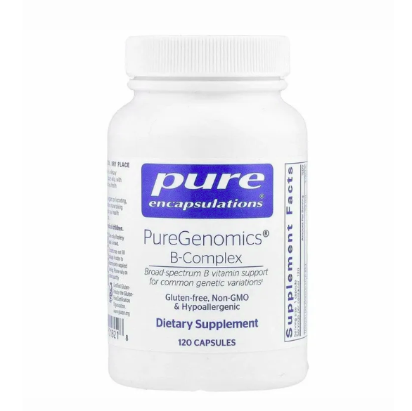 Pure Encapsulations, PureGenomics B-Complex, витамины группы B, 120 капсул