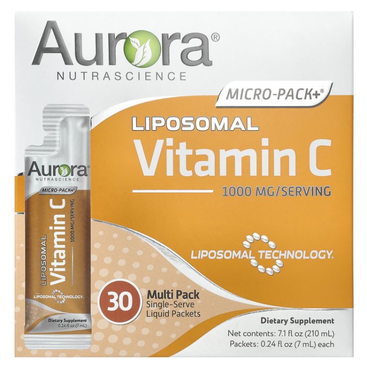 Aurora, Micro-Pack+, липосомальный вит C, 1000 мг, 30 порц - ДИСКОНТ(порвана коробка)