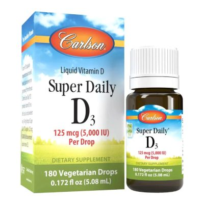 Carlson, витамин D3, Super Daily, 125 мкг (5000 МЕ), 5,08 мл