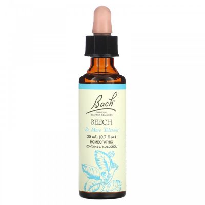 Bach, Original Flower Remedies, Beech, бук, от стресса и раздражительности, 20 мл