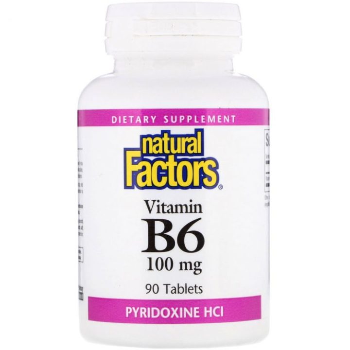 Natural Factors, B6, В6 пиридоксин HCl, 100 мг, 90 таблеток
