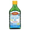 Carlson Labs, Cod Liver Oil Kids, Масло печени норвежской трески для детей, вкус лимона, 250 мл