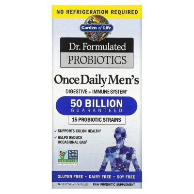 Garden of Life, Dr. Formulated Probiotics, пробиотики для мужчин, 30 капсул - срок до 09/26