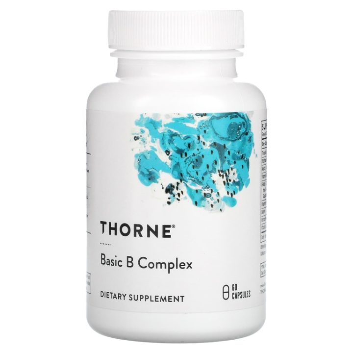 Thorne Research, Basic B-Complex, Комплекс основных витаминов группы B, 60 капсул