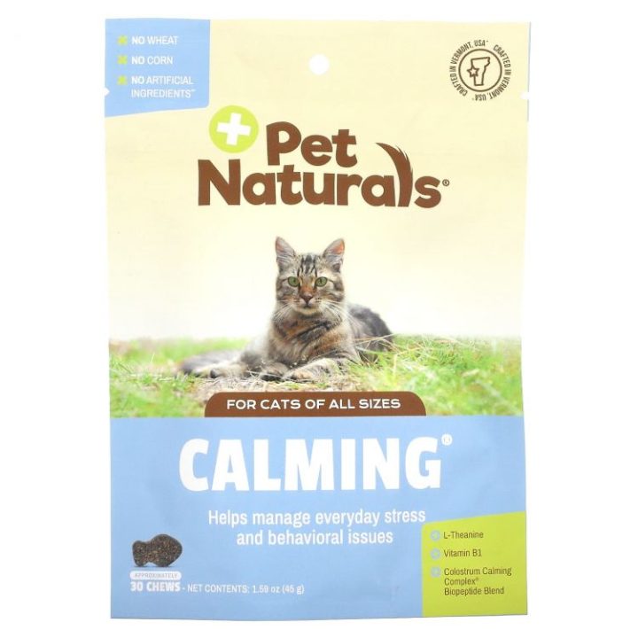 Pet Naturals, Успокаивающее средство для кошек, Calming for Cats, 30 жевательных таблеток
