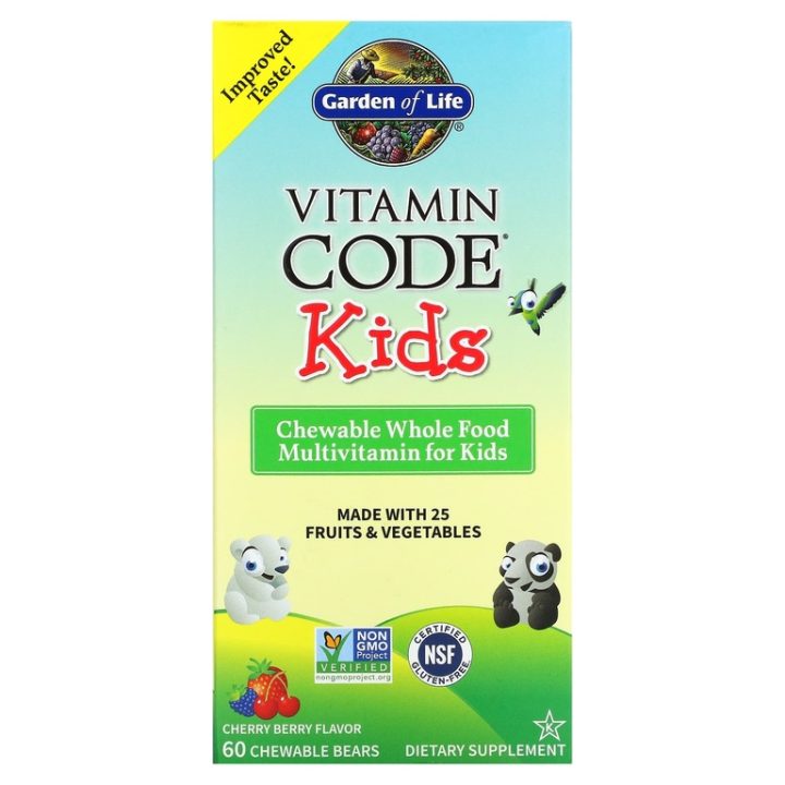 Garden of Life, Vitamin Code, Мультивитамины для детей, 60 жевательных медведей