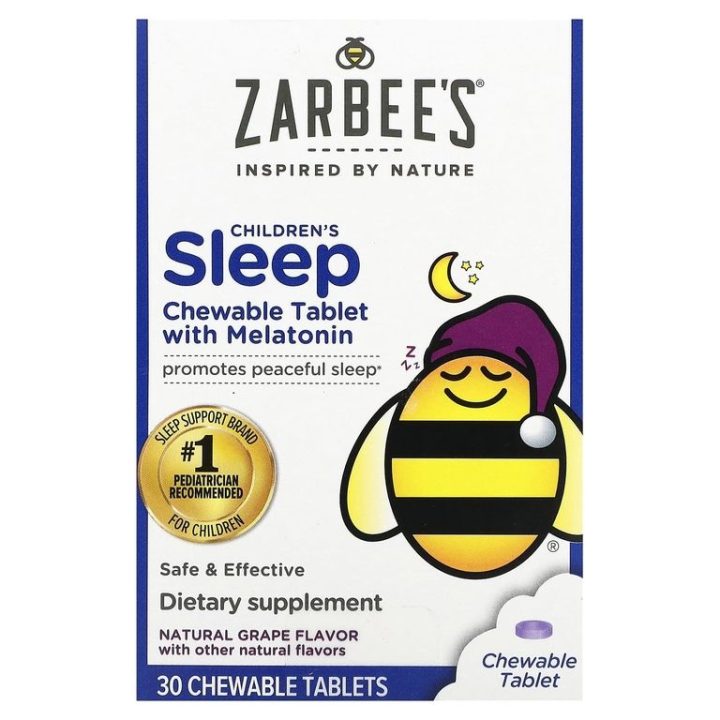 Zarbee's, Children's Sleep, Mелатонин для детей, 30 жевательных таблеток