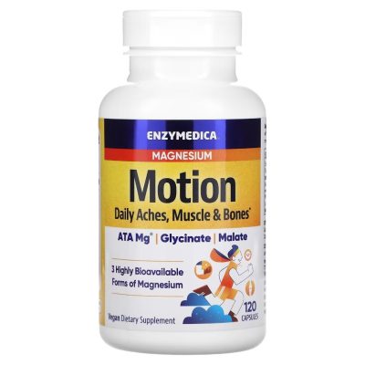 Enzymedica, Магний, Magnesium, Motion, 120 капсул