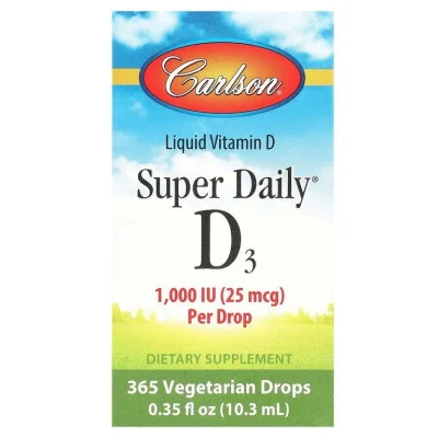 Carlson, Super Daily D3, Витамин D3, 1000 МЕ, 10,3 мл