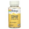 Solaray, витамины D3 и K2, без сои, 120 веганских капсул