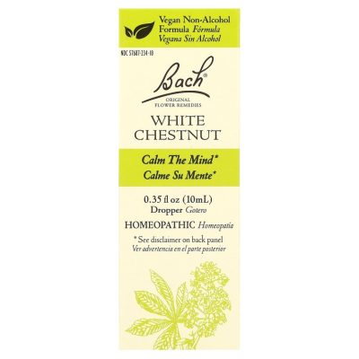Bach, Original Flower Remedies, белый каштан, спокойствие и умиротворение, White Chestnut, 10мл