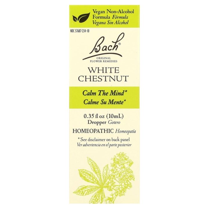 Bach, Original Flower Remedies, белый каштан, спокойствие и умиротворение, White Chestnut, 10мл
