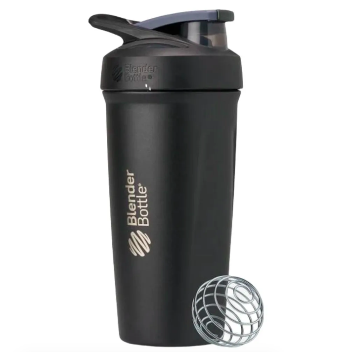 Шейкер, Blender Bottle, Stainless Sport, Black, черный, сталь, 710 мл