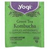 Yogi Tea, Kombucha, зеленый чай с комбучей (чайным грибом), антиоксиданты, 16 чайных пакетиков