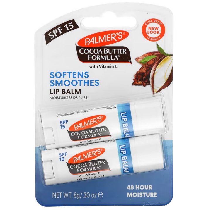 Palmer's, смягчающий и разглаживающий бальзам для губ с маслом какао, SPF 15, 2 шт