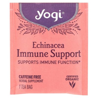 Yogi Tea, Immune Support, чай для иммунитета с эхинацеей, без кофеина, 16 чайных пакетиков