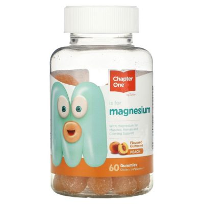 Chapter One, Magnesium, Магний для детей, вкус персик, 60 жевательных конфет