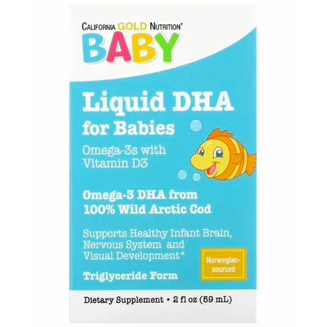 Омега-3 для детей, с витамином D3 (1050мг), California Gold Nutrition, 59 мл.