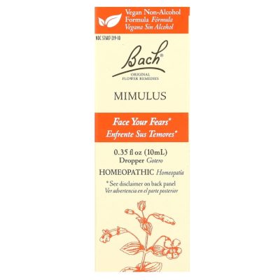 Bach, Original Flower Remedies, мимулюс, против тревожности и стресса, Mimulus, 10мл
