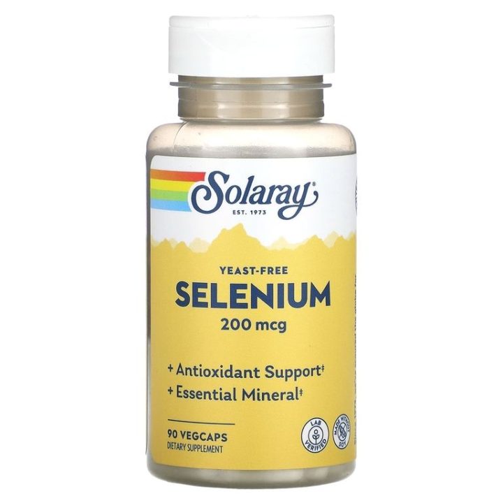 Solaray, Бездрожжевой селен, Yeast-free Selenium, 200 мкг, 90 капсул